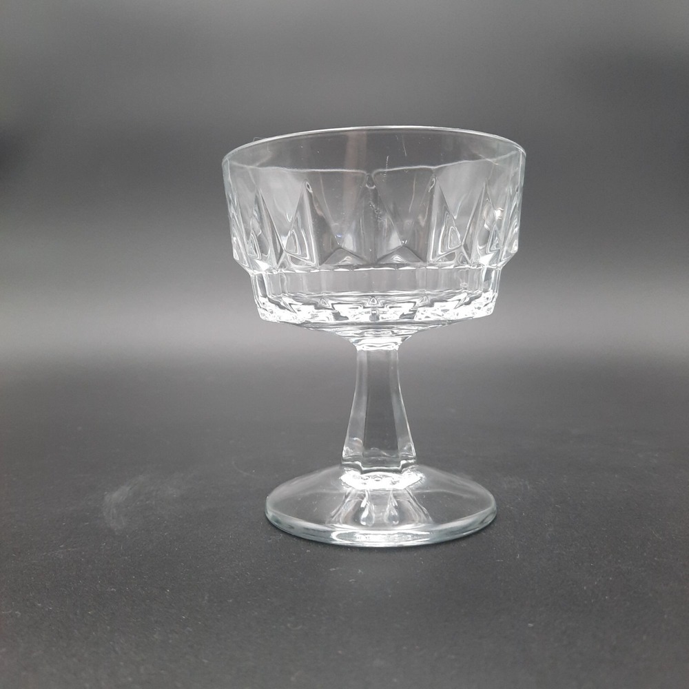 Arcoroc France Arctic Pattern Glass Dessert Champagne Set Of 5 Pressed Crystal - Picture 6 of 6